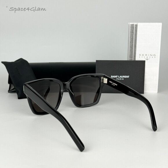 NEW Saint Laurent New Wave SL507 001 Black Grey Square Unisex Sunglasses SL 507 - Picture 9 of 11